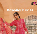 Embroidered Cotton Anarkali Kurti With Pant And Dupatta-ISKWSU281156114/56115