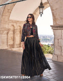 Viscose Skirt With Silk Top And Printed Viscose Chinon Silk Jacket-ISKWSKT01128904