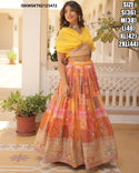 Digital Printed Silk Skirt With Embroidered Top-ISKWSKT02123472