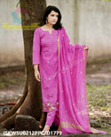 Embroidered Cotton Silk Kurti With Pant And Dupatta-ISKWSU0212PPC/D1779