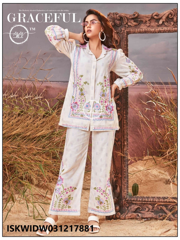 Embroidered Cotton Co-Ord Set-ISKWSU031217881