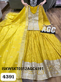 Sequined Tissue Silk Top With Skirt And Self Weaving Dupatta-ISKWSKT0312AGC4391