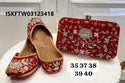 Embroidered Ethnic Punjabi Jutti And Clutch Set-ISKFTW03123418