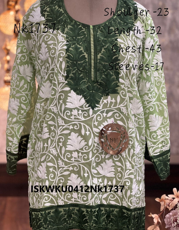 Embroidered Georgette Short Kurti-ISKWKU0412Nk1737