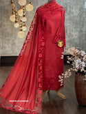 Sequined Chanderi Silk Kurti With Shantoon Bottom And Dupatta-ISKWFBL0412Nk0896