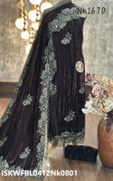 Embroidered Crush Velvet Kurti With Bottom And Dupatta-ISKWFBL0412Nk0801