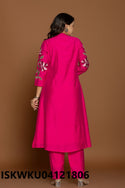 Embroidered Cotton Kurti With Pant-ISKWKU04121806