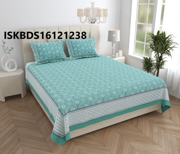 Printed Cotton Bedsheet With Pillow Cover-ISKBDS16121238