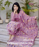 Hand Woven Jamdani Weaved Cotton Kurti With Pant And Dupatta-ISKWSU1612PPC/D1766