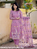 Hand Woven Jamdani Weaved Cotton Kurti With Pant And Dupatta-ISKWSU1612PPC/D1766