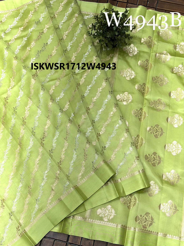 Zari Weaved Silk Saree With Blouse-ISKWSR1712W4943