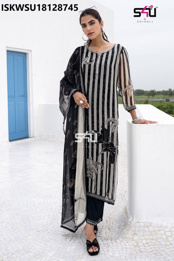 Printed Silk Kurti With Pant And Dupatta-ISKWSU18128745