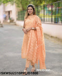 Hand Weaved Silk Kurti With Handloom Silk Pant And Dupatta-ISKWSU2310PPC/D1800