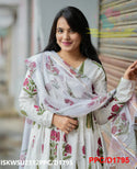 Hand Block Mughal Butta Printed Cotton Anarkali Kurti With Pant And Kota Doriya Dupatta-ISKWSU2312PPC/D1795