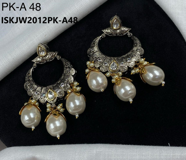 Kundan Earrings-ISKJW2012PK-A48