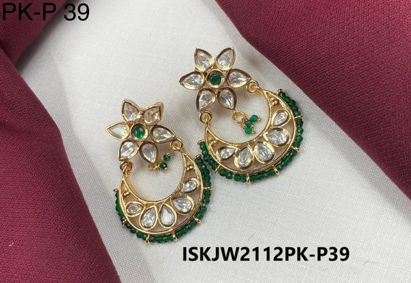 Kundan Earrings-ISKJW2112PK-P39