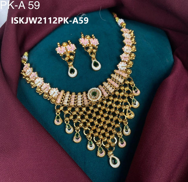 Kundan Jewelry Set-ISKJW2112PK-A59