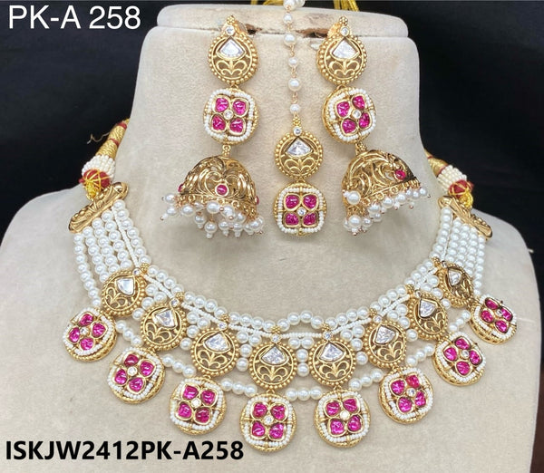 Kundan Jewelry Set-ISKJW2412PK-A258