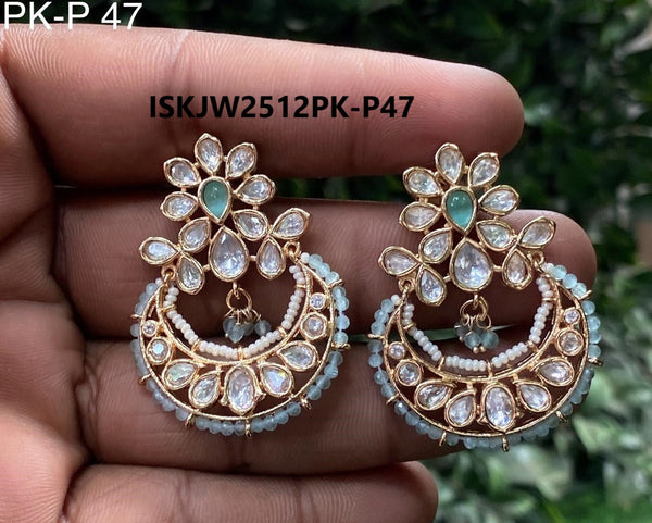 Kundan Earrings Set-ISKJW2512PK-P47