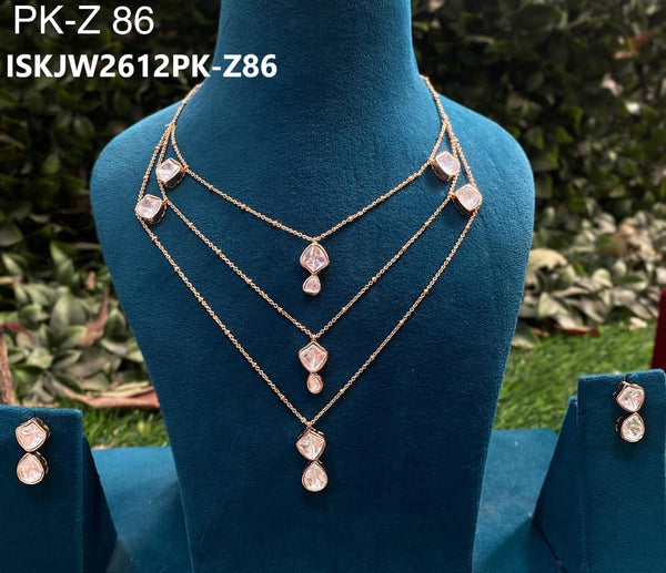 Kundan Necklace Set-ISKJW2612PK-Z86