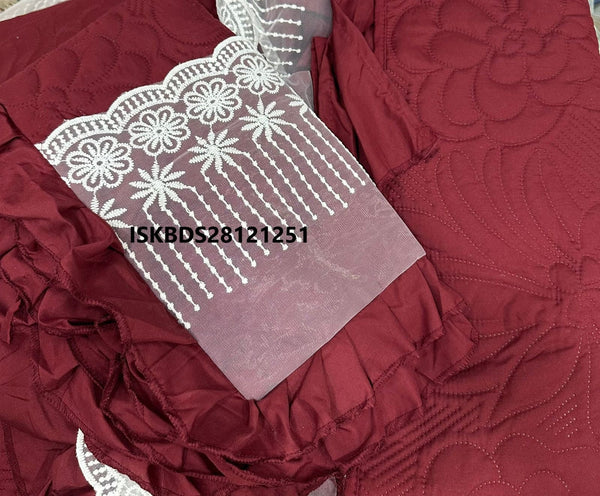 Quilted Bedcover With Lace And Frill 3Pc Set-ISKBDS28121251