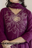 Printed Cotton Kurti With Pant And Dupatta-ISKWSU21012658