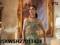 Embroidered Silk Sharara With Crop Top And Organza Dupatta-ISKWSH27013424