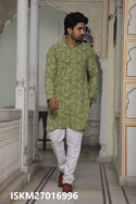 Men's Bagru Hand Block Printed Cotton Kurta With Pajama-ISKM27016996