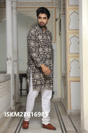 Men's Bagru Hand Block Printed Cotton Kurta With Pajama-ISKM27016985