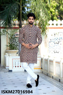 Men's Bagru Hand Block Printed Cotton Kurta With Pajama-ISKM27016984