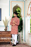 Men's Bagru Hand Block Printed Cotton Kurta With Pajama-ISKM27016982