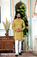 Men's Bagru Hand Block Printed Cotton Kurta With Pajama-ISKM27016986