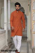 Men's Bagru Hand Block Printed Cotton Kurta With Pajama-ISKM27016995