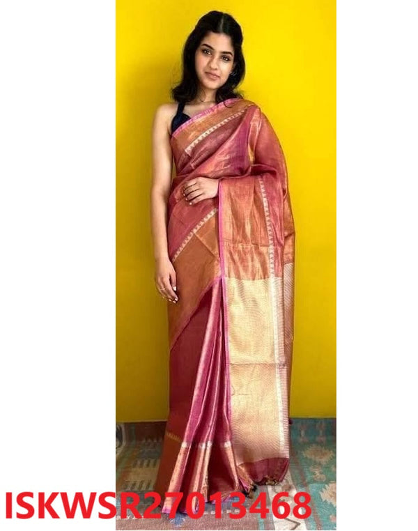 Tissue Linen Saree With Blouse-ISKWSR27013468