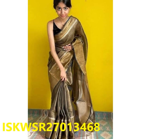 Tissue Linen Saree With Blouse-ISKWSR27013468