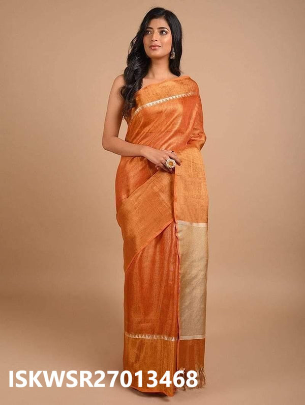 Tissue Linen Saree With Blouse-ISKWSR27013468