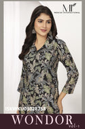 Printed Chanderi Kurti With Pant-ISKWKU03028758