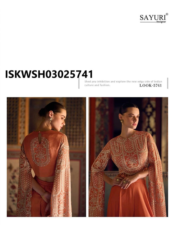 Chinon Silk Sharara And Embroidered Crop Top-ISKWSH03025741