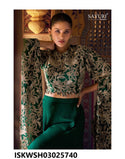 Chinon Silk Sharara And Embroidered Crop Top-ISKWSH03025740