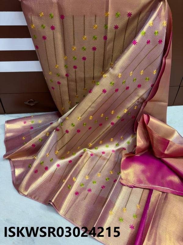 Embroidered Tissue Banarasi Saree With Jacquard Blouse-ISKWSR03024215