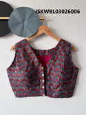 Hand Crafted Hand Block Printed Cotton Blouse-ISKWBL03026006