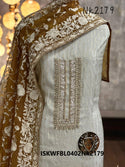 Embroidered Shimmer Jacquard Kurti With Silk Bottom And Banarasi Tissue Dupatta-ISKWFBL0402Nk2179