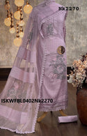 Embroidered Cotton Chikankari Kurti With Cotton Bottom And Organza Dupatta-ISKWFBL0402Nk2270