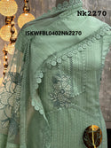 Embroidered Cotton Chikankari Kurti With Cotton Bottom And Organza Dupatta-ISKWFBL0402Nk2270