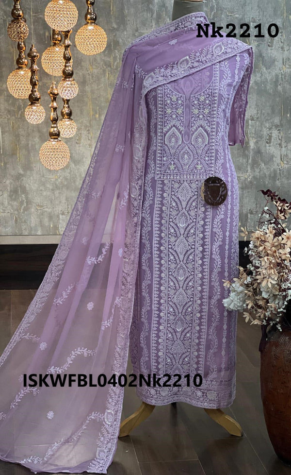 Embroidered Georgette Kurti With Shantoon Bottom And Chiffon Dupatta-ISKWFBL0402Nk2210