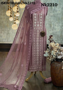 Embroidered Georgette Kurti With Shantoon Bottom And Chiffon Dupatta-ISKWFBL0402Nk2210