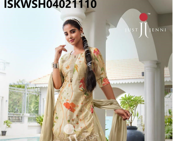 Printed Silk Kurti With Sharara And Dupatta-ISKWSH04021110