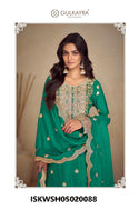 Embroidered Chinon Kurti With Sharara And Dupatta-ISKWSH05020088