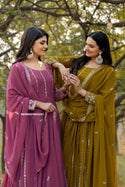 Embroidered Georgette Gown With Dupatta-ISKWGN10023241