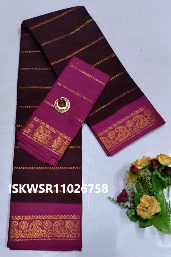 Zari Weaved Cotton Saree-ISKWSR11026758